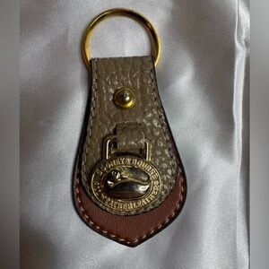 Dooney & Bourke Vintage All Weather Leather Brown and Tan Key Fob